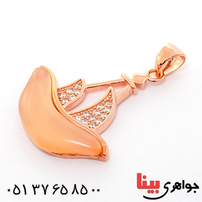 گردنبند چشم گربه زنانه مدل قایق فانتزی _کد:9246