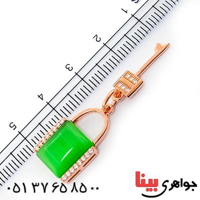 گردنبند چشم گربه زنانه مدل قفل و کلید _کد:9250