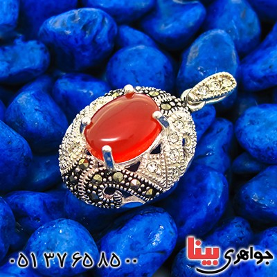 گردنبند عقیق قرمز زنانه مدل روژان _کد:9251