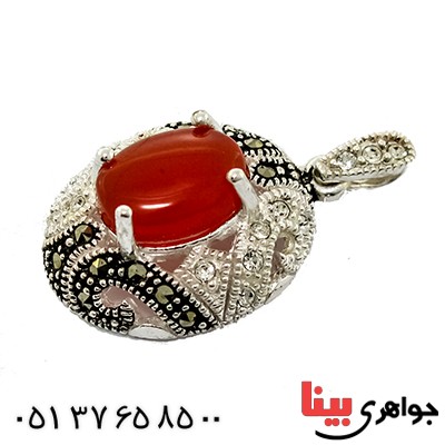 گردنبند عقیق قرمز زنانه مدل روژان _کد:9251