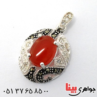 گردنبند عقیق قرمز زنانه مدل روژان _کد:9251