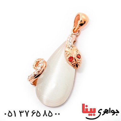 گردنبند چشم گربه زنانه مدل مار پیچیده _کد:9252