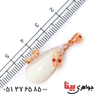 گردنبند چشم گربه زنانه مدل مار پیچیده _کد:9252