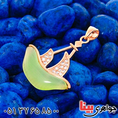 گردنبند چشم گربه زنانه مدل قایق فانتزی _کد:9253