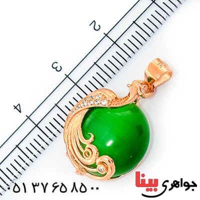 گردنبند چشم گربه زنانه مدل طاووس _کد:9257