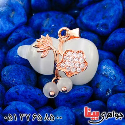 گردنبند چشم گربه زنانه مدل آدم برفی _کد:9259