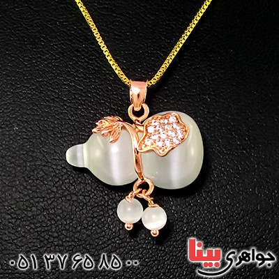 گردنبند چشم گربه زنانه مدل آدم برفی _کد:9259