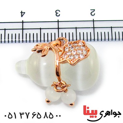 گردنبند چشم گربه زنانه مدل آدم برفی _کد:9259