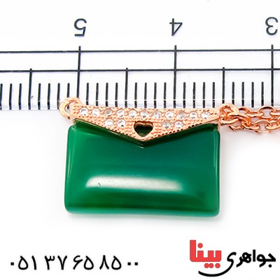 گردنبند عقیق سبز زنانه مدل کیف فانتزی _کد:9260