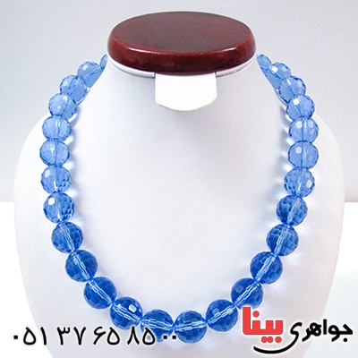گردنبند کریستالی آبی سوارسکی اصل زنانه طرح یاقوت کبود _کد:9262