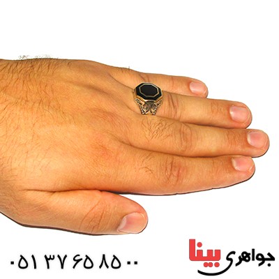 انگشتر میناکاری شده مردانه دور طلایی _کد:9263