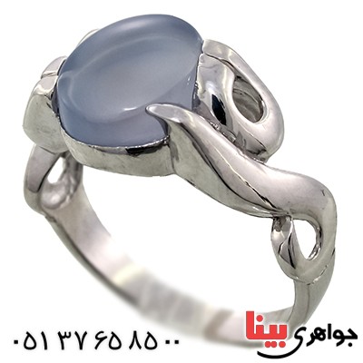انگشتر عقیق یمنی کبود مرغوب مردانه طرح علی رادیوم لوکس _کد:9264