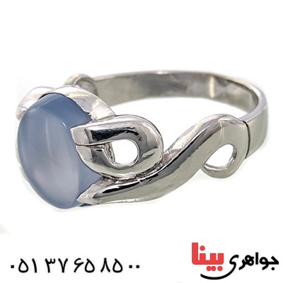 انگشتر عقیق یمنی کبود مرغوب مردانه طرح علی رادیوم لوکس _کد:9264