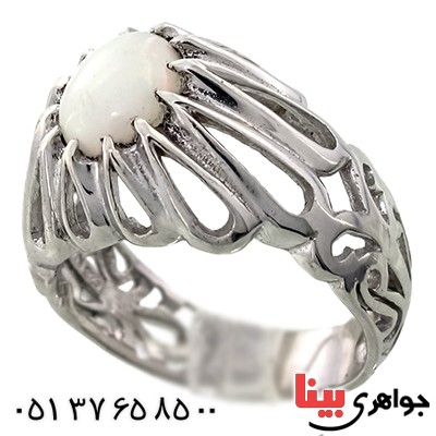 انگشتر اوپال هفت رنگ اعلاء بسیار خوشرنگ مردانه رادیوم لوکس _کد:9265