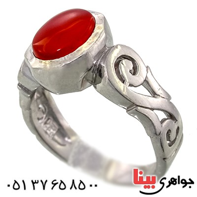 انگشتر عقیق یمنی مردانه مدل اسلیمی لوکس _کد:9270