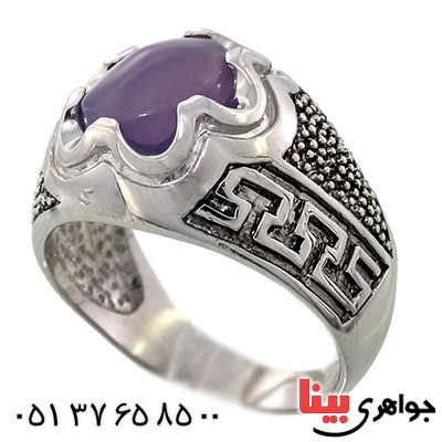 انگشتر عقیق یمنی کبود مردانه درشت مدل ترکیبی رادیوم لوکس _کد:9276