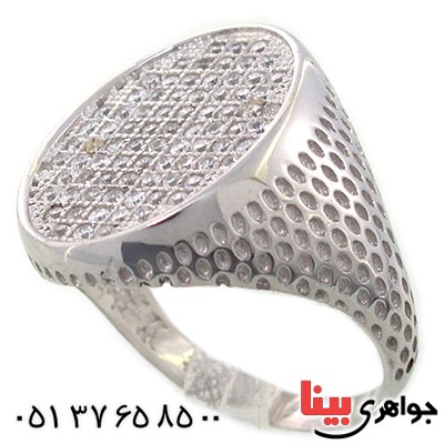 انگشتر نگین سوئیسی مردانه میکروستینگ مدل فرزین _کد:9278
