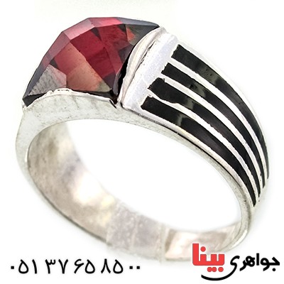 انگشتر نگین قرمز کریستالی مردانه _کد:9283