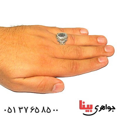 انگشتر اونیکس مردانه میکروستینگ مدل ذوالفقار _کد:9284