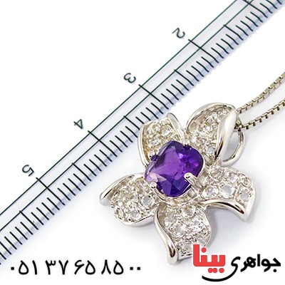 گردنبند آمتیست زنانه مانی ایتالیایی مدل یسنا _کد:9296