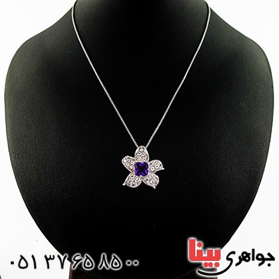 گردنبند آمتیست زنانه مانی ایتالیایی مدل یسنا _کد:9296