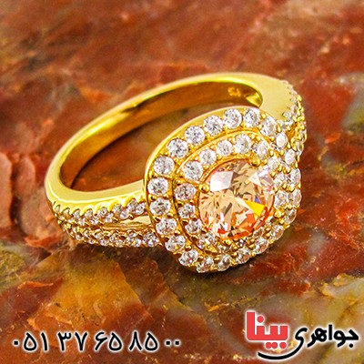 انگشتر سیترین زنانه مانی ایتالیایی مدل فلوریا _کد:9299