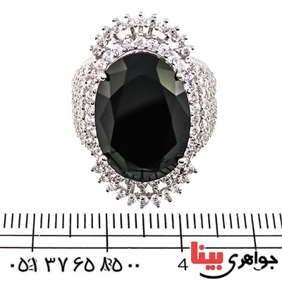 انگشتر سوارسکی عالی زنانه درشت طرح عقیق سیاه _کد:9309