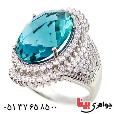 انگشتر سوارسکی عالی زنانه درشت طرح توپاز _کد:9310
