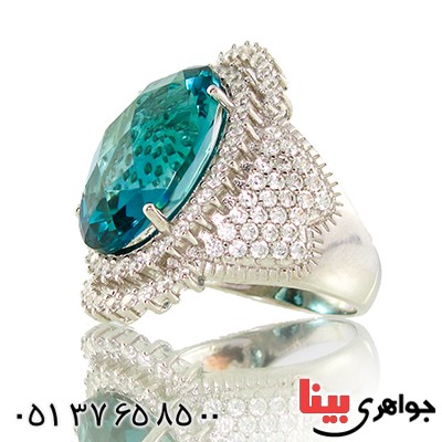 انگشتر سوارسکی عالی زنانه درشت طرح توپاز _کد:9310