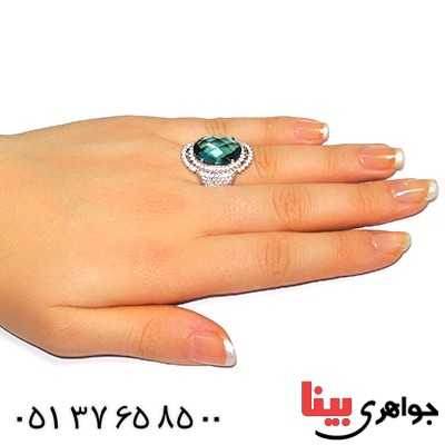 انگشتر سوارسکی عالی زنانه درشت طرح توپاز _کد:9310