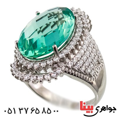 انگشتر سوارسکی عالی زنانه درشت طرح توپاز _کد:9312