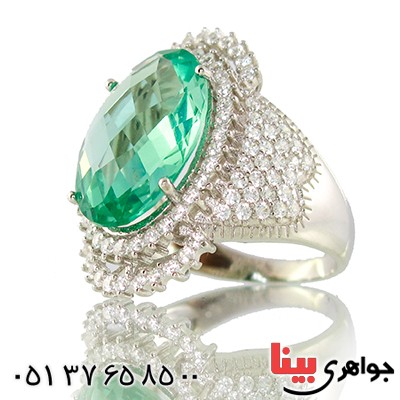 انگشتر سوارسکی عالی زنانه درشت طرح توپاز _کد:9312