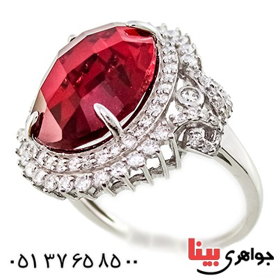 انگشتر سوارسکی عالی زنانه طرح یاقوت سرخ _کد:9313