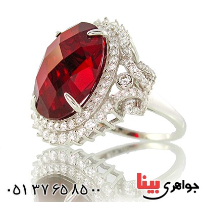 انگشتر سوارسکی عالی زنانه طرح یاقوت سرخ _کد:9313