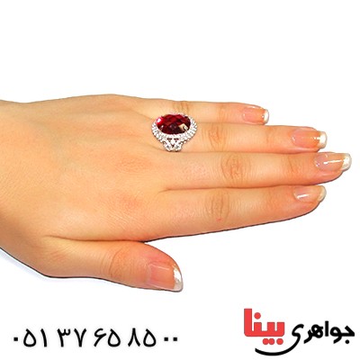 انگشتر سوارسکی عالی زنانه طرح یاقوت سرخ _کد:9313