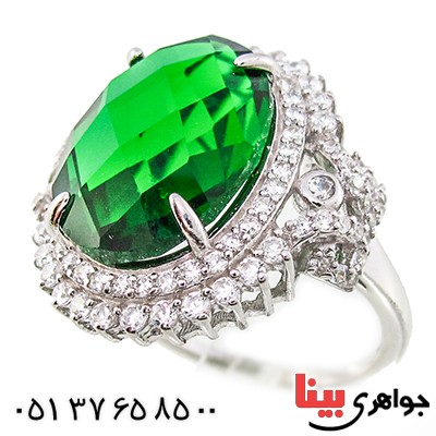 انگشتر سوارسکی عالی زنانه طرح زمرد _کد:9314