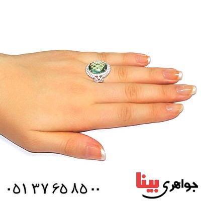 انگشتر سوارسکی عالی زنانه طرح توپاز _کد:9315