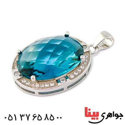 گردنبند سوارسکی عالی زنانه درشت طرح توپاز _کد:9317