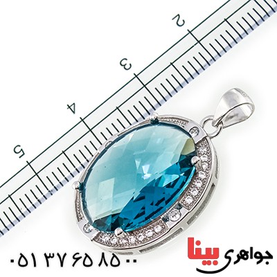 گردنبند سوارسکی عالی زنانه درشت طرح توپاز _کد:9317