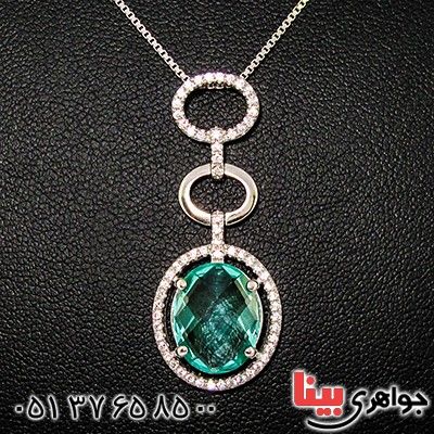 گردنبند سوارسکی عالی زنانه طرح توپاز _کد:9321