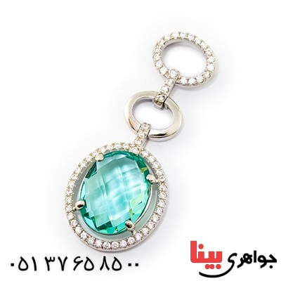 گردنبند سوارسکی عالی زنانه طرح توپاز _کد:9321