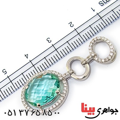 گردنبند سوارسکی عالی زنانه طرح توپاز _کد:9321