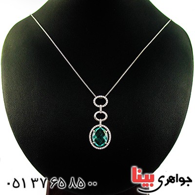گردنبند سوارسکی عالی زنانه طرح توپاز _کد:9321