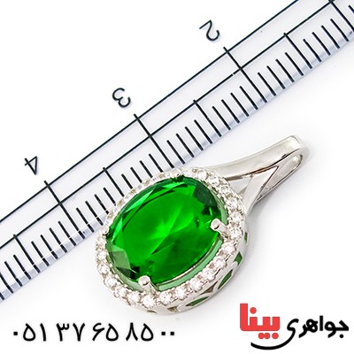 گردنبند سوارسکی عالی زنانه طرح زمرد _کد:9322