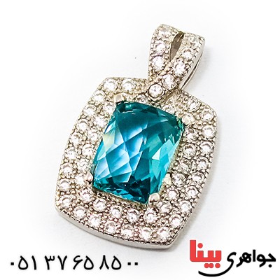 گردنبند سوارسکی عالی زنانه طرح توپاز _کد:9323