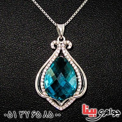 گردنبند سوارسکی عالی زنانه طرح توپاز _کد:9324