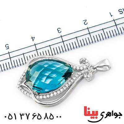 گردنبند سوارسکی عالی زنانه طرح توپاز _کد:9324