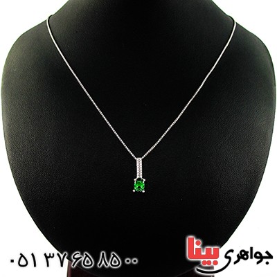 گردنبند سوارسکی عالی زنانه طرح زمرد _کد:9325