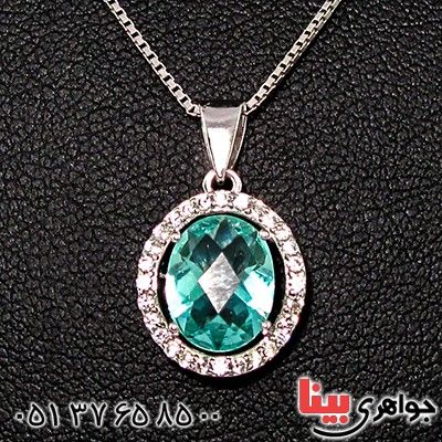 گردنبند سوارسکی عالی زنانه طرح توپاز _کد:9326