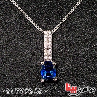 گردنبند سوارسکی عالی زنانه طرح یاقوت کبود مدل نوا _کد:9330